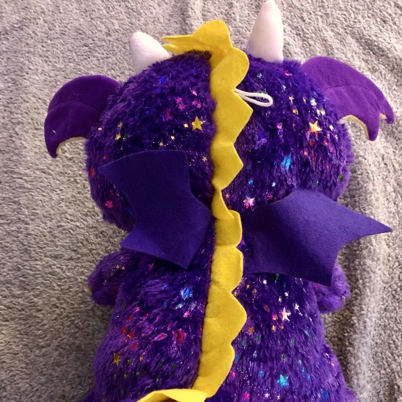 Peek A Boo Sparkly Star Plush Horned Purple Dragon - Picture 8 of 10